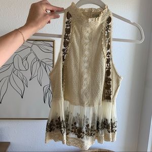 Ivory embroidered blouse